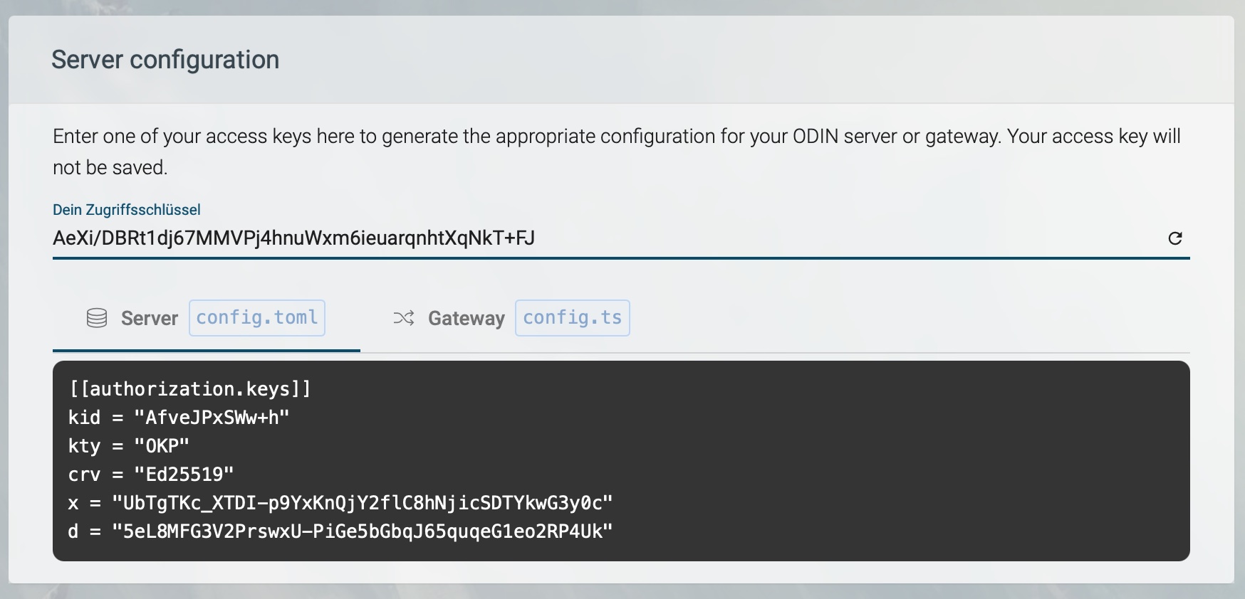 Generate Configuration for On-Premise Servers